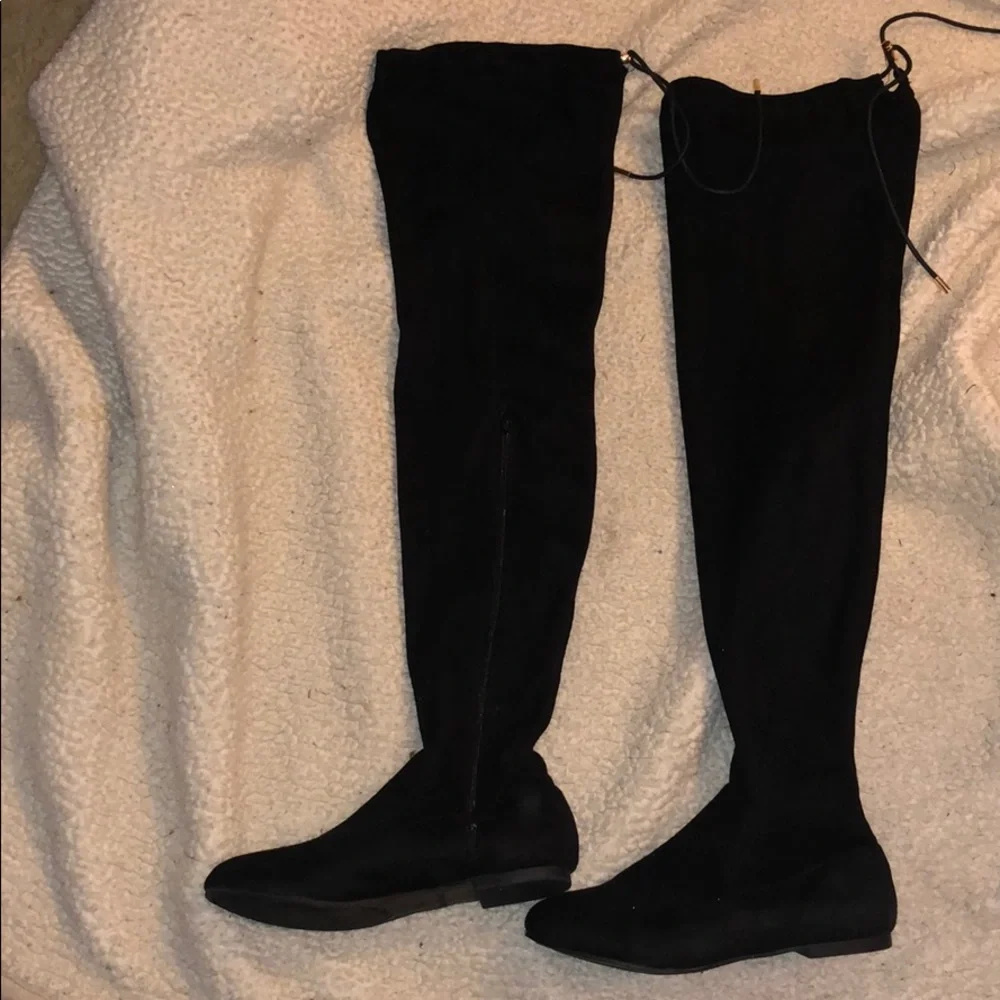 Over the knee suede boots